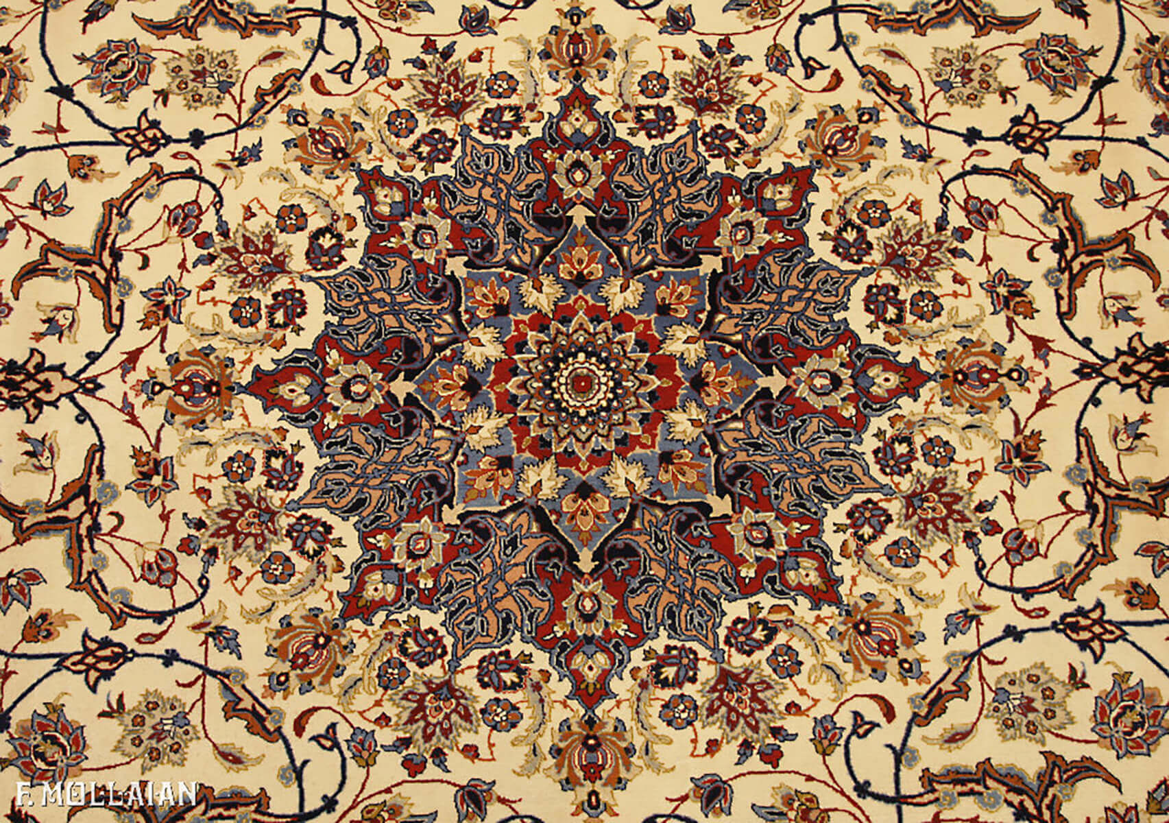 Semi-Antique Persian Isfahan Warp Silk Carpet n°:51513718